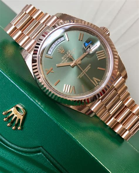 olive dial rolex|Rolex day date 40 everose.